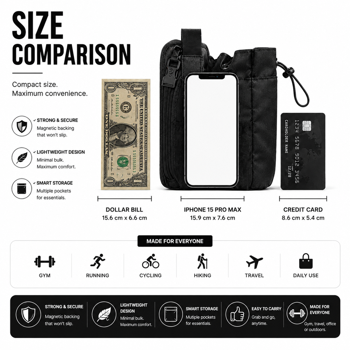 Magnetic Bottle Bag – Hands-Free Gym & Travel Bottle Holder