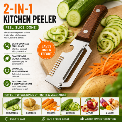 SlicePro 2-in-1 Kitchen Peeler